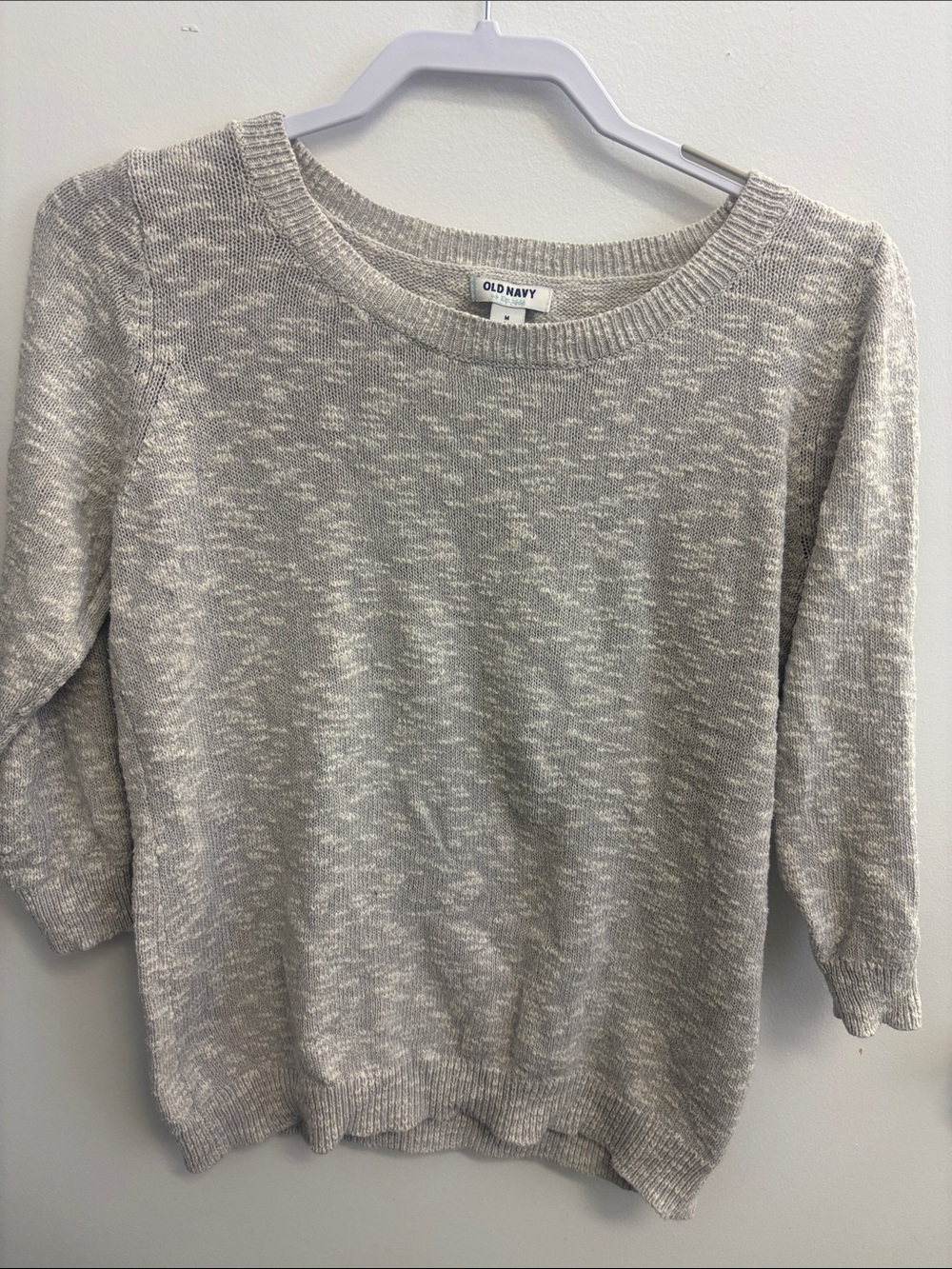 Old Navy Light Gray Marled Crewneck Sweater